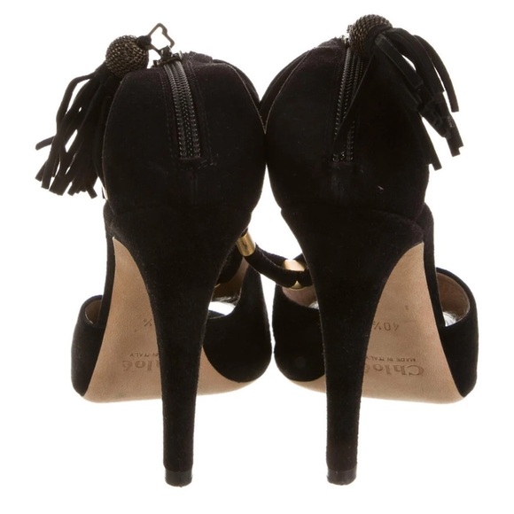 CHLOÉ Black Suede Ankle Strap Sandals Size: 10.5 | IT 40.5 - Picture 4 of 4